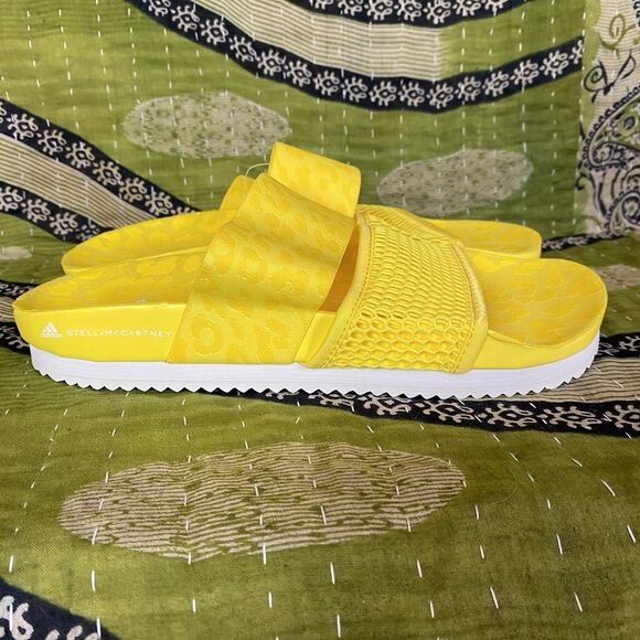 NWOB Adidas x Stella McCartney Vivid Yellow Stella-Lette Slide Sandals Size 8 - Picture 4 of 16